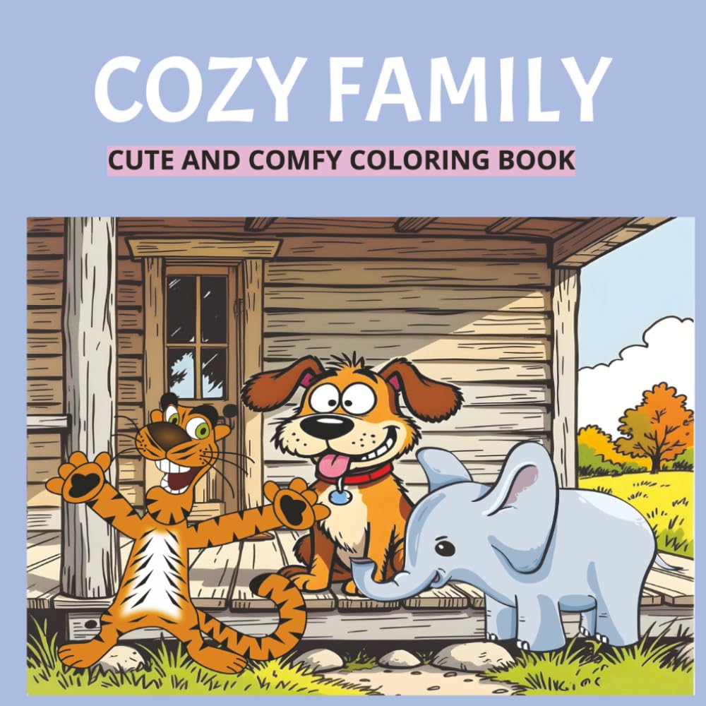 Cozy Friends: Coloring Book for Teens Featuring Super Cute Animal Characters with Easy and Simple Designs for Relaxation: Fuzzy Hygge: Cute and Cozy ... Adorable Animals Characters for Stress Relief