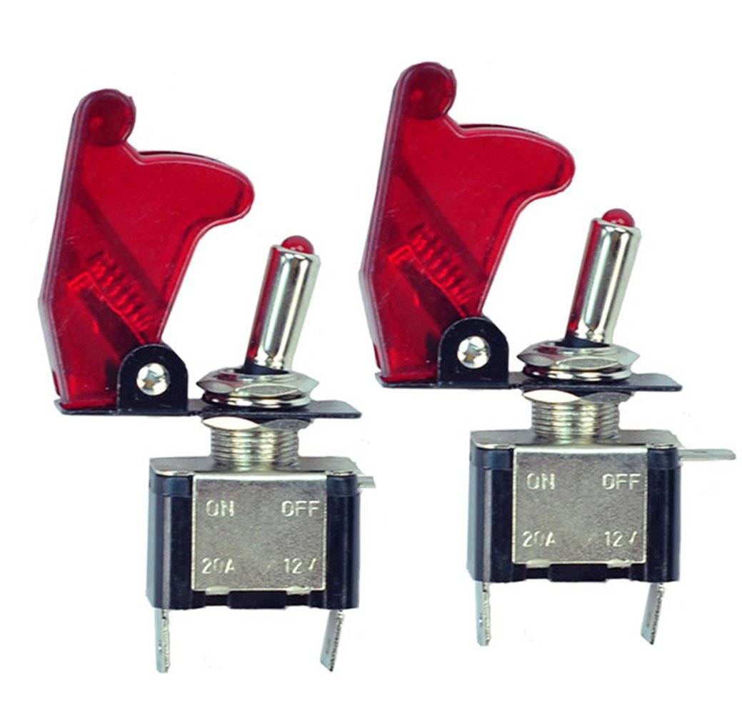 Interruttore A Levetta 3 Gang Taiss Con LED Rosso - 12V 20A, Pannello Metallico, Impermeabile, Per Auto Da Corsa E Applicazioni Pesanti