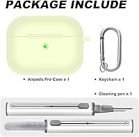 Vista 728 de Funda para AirPods Pro con kit de limpieza, funda de silicona suave para Apple AirPod Pro de 1ª/2ª generación, accesorios de funda AirPods Pro/Pro 2