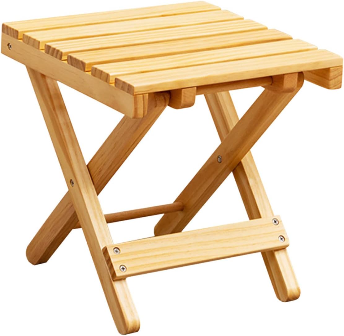 Wood Small Square Folding Side Table Portable Outdoor Serving Desk for Stand Beach Picnic Camping Smooth Edges Wood Construction