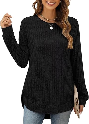 Cegerne Maglione Donna Elegante Manica Lunga in Maglia Sweatshirt con