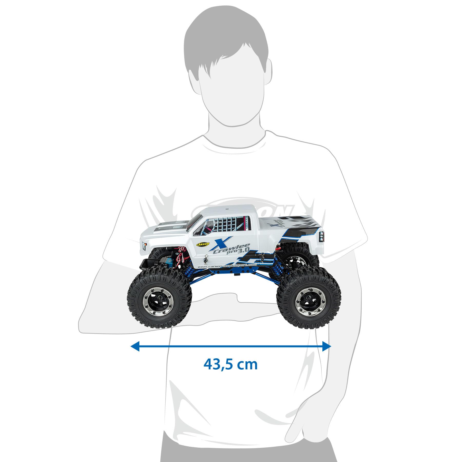 Carson 500404315 1:10 X-Crawlee Pro 3.0 100% RTR - Samochód RC, gąsienica RC, samochód terenowy, gąsienica zdalnie sterowana