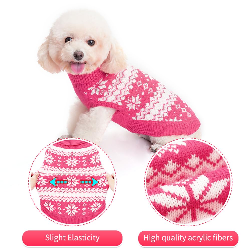 KOOLTAIL - Vestito Cane, Maglione a maglia per cani, caldo e confortevole per cani in maglia invernale con fiocco di neve