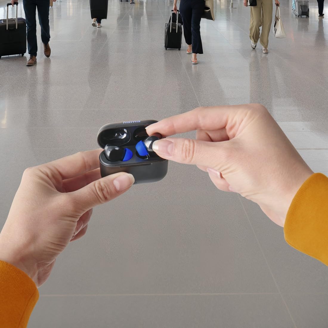Hama Bluetooth Kopfhörer (kabellos, TWS-Kopfhörer, Active Noise Cancelling, Earbuds mit Ladestation, ENC, In-Ears, USB-C Schnellladen, Bluetooth-Headset, App-/Sprachsteuerung, Touch Control) schwarz
