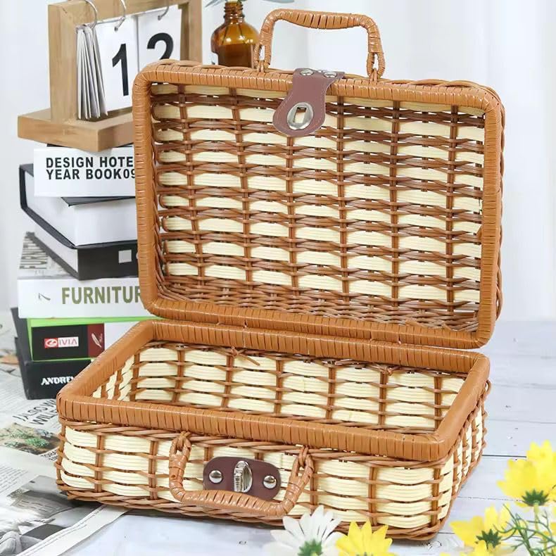 Image of ABS Hard Shell Cosmetic Travel Hand Luggage Portable Carrying Makeup Case Suitcase Organizer Box Vanity Mini Suitcase Small Accessory Bag, 30 cm, No Wheels (Wowen Coffee)