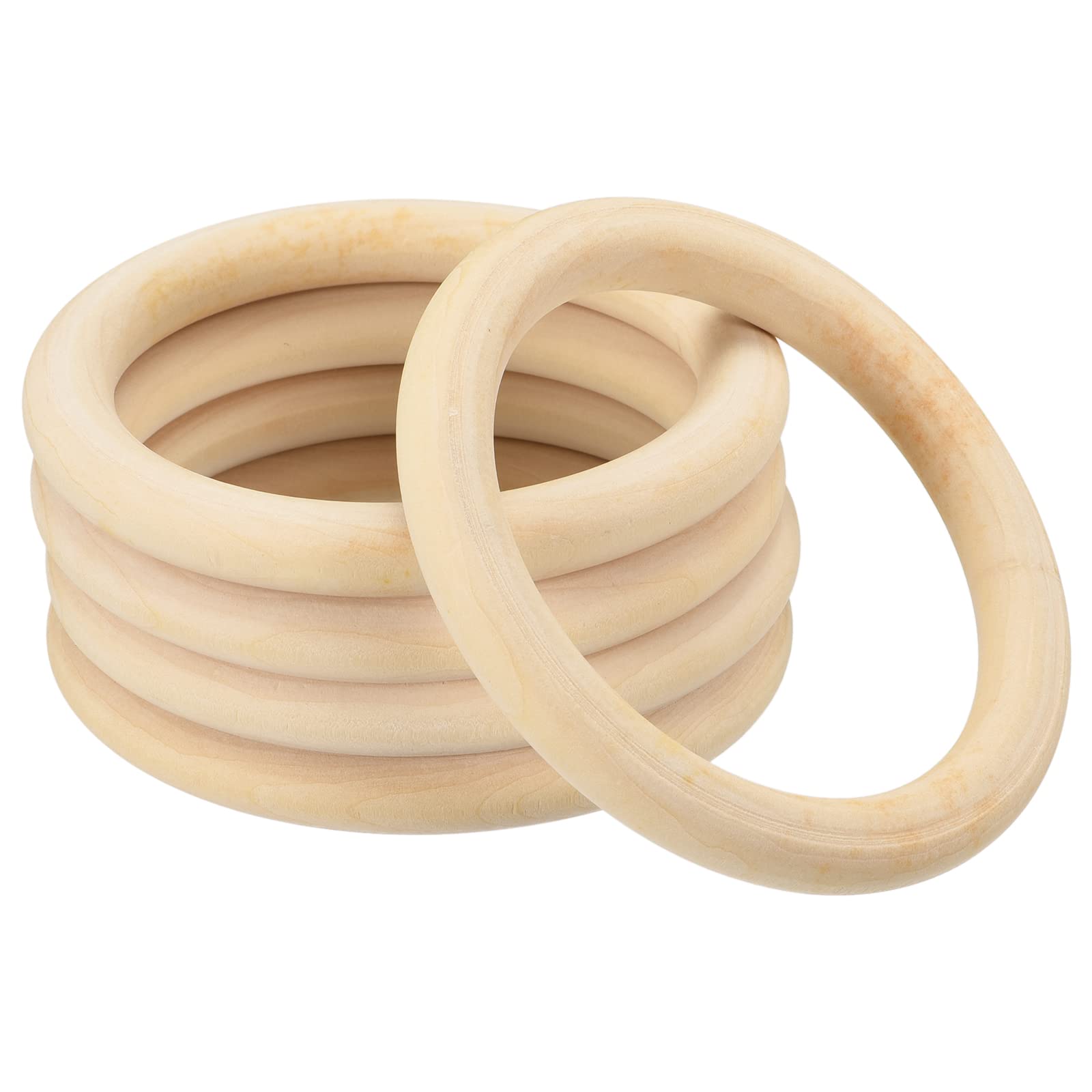 Anneaux en bois naturel 90mm pour macramé et suspension de plante