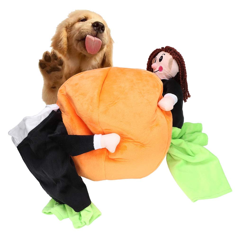 Halloween Dog Pumpkin Costume, 3D Funny Dog Clothes Carrying Pumpkin Costume Cosplay Dress Up Halloween Costume for Pets Dogs Cats(XXL)