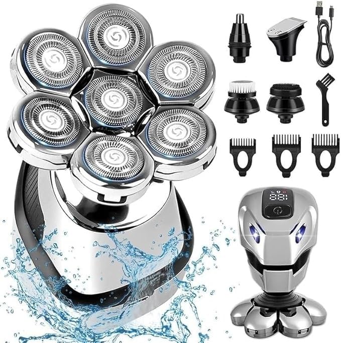 Electric Razor for Mens 7D Electric Razor for Men 5 in 1 Head Shavers Rotary Shaver Waterproof Grooming
