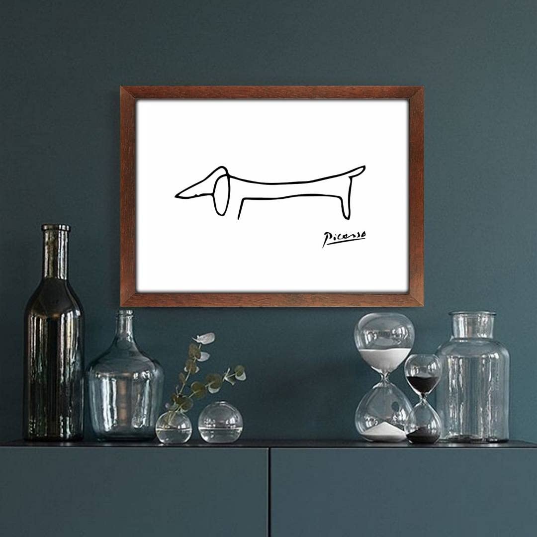 Amazon.co.jp: ピカソ 可愛い犬の絵 A4サイズ フレーム付き