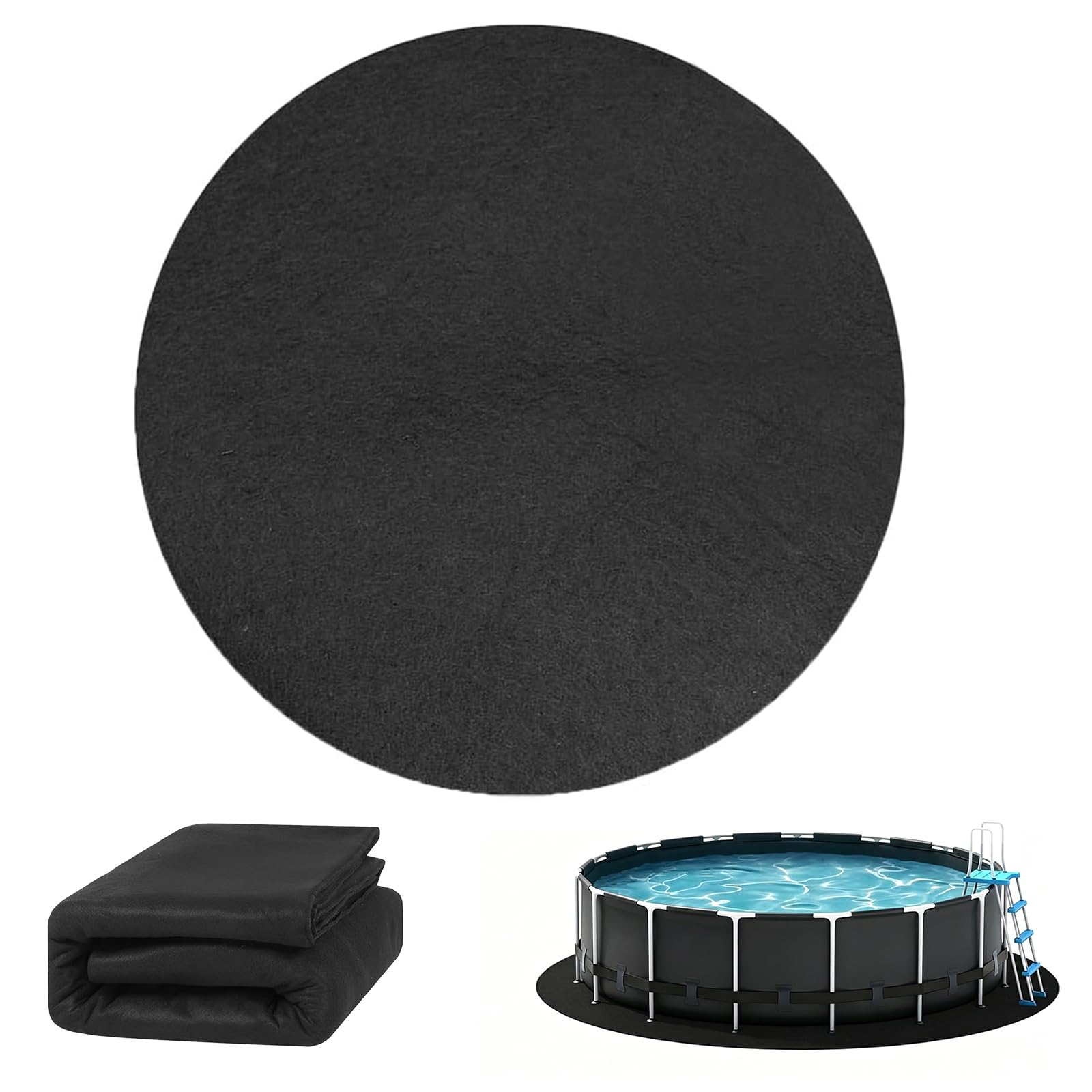 Tapis De Sol Rond pour Piscine – sous-Couche De Protection en Feutre pour Piscine Hors-Sol, Tapis De Protection Antiperforation pour Spa Gonflable Et Pataugeoire, Protection De Fond Résistante