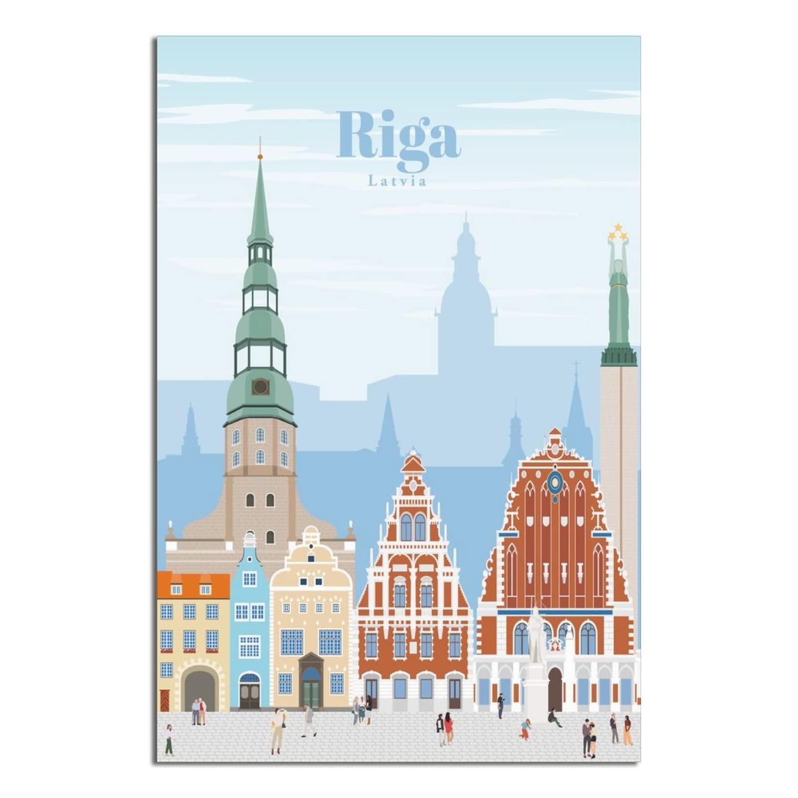 shgwehh Metal Tin Sign Latvia Riga Vintage Travel Tin Sign Rustic Decor Cave Coffee Shop Bar Bedroom Home Wall Decor Tin Sign 20x30CM