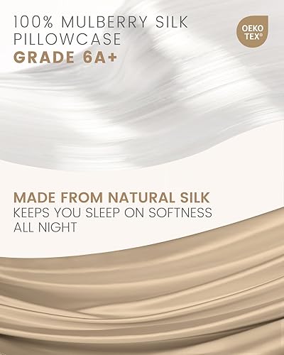 Miniatura 49 de THXSILK Funda de almohada de seda de morera 100% natural para cabello y piel, tamaño estándar de 20 x 26 pulgadas, funda de almohada de seda suave