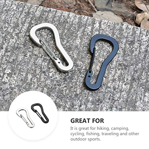 FAVOMOTO 4Pcs Mosquetão de Aço Inoxidável Mola Portão Mosquetão Ligação Gancho Chaveiro Fivela para