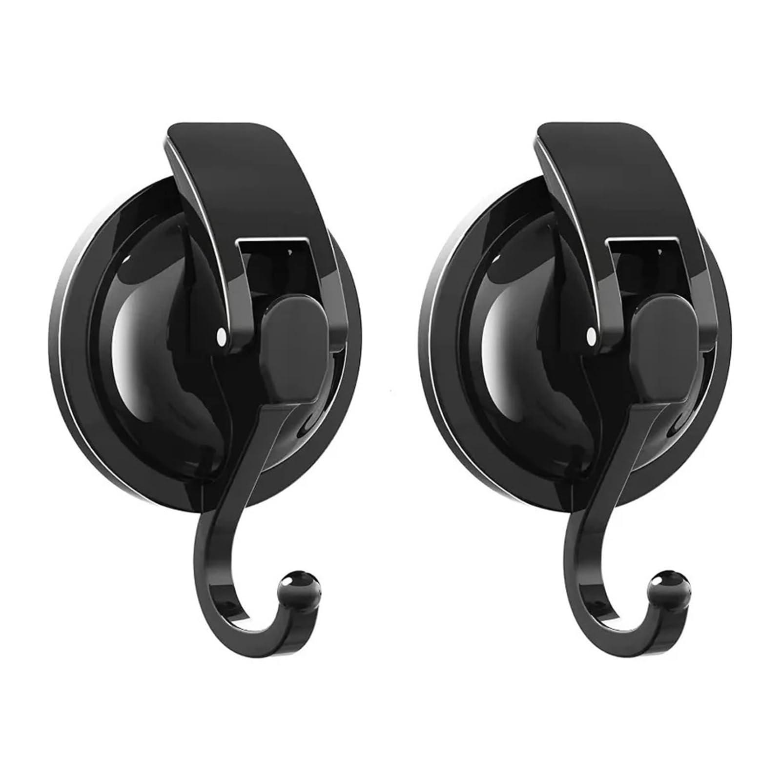 Zguouzantye 2Pcs-Black 2 Vacuum Suction Cup Hooks For Kitchen Bathroom