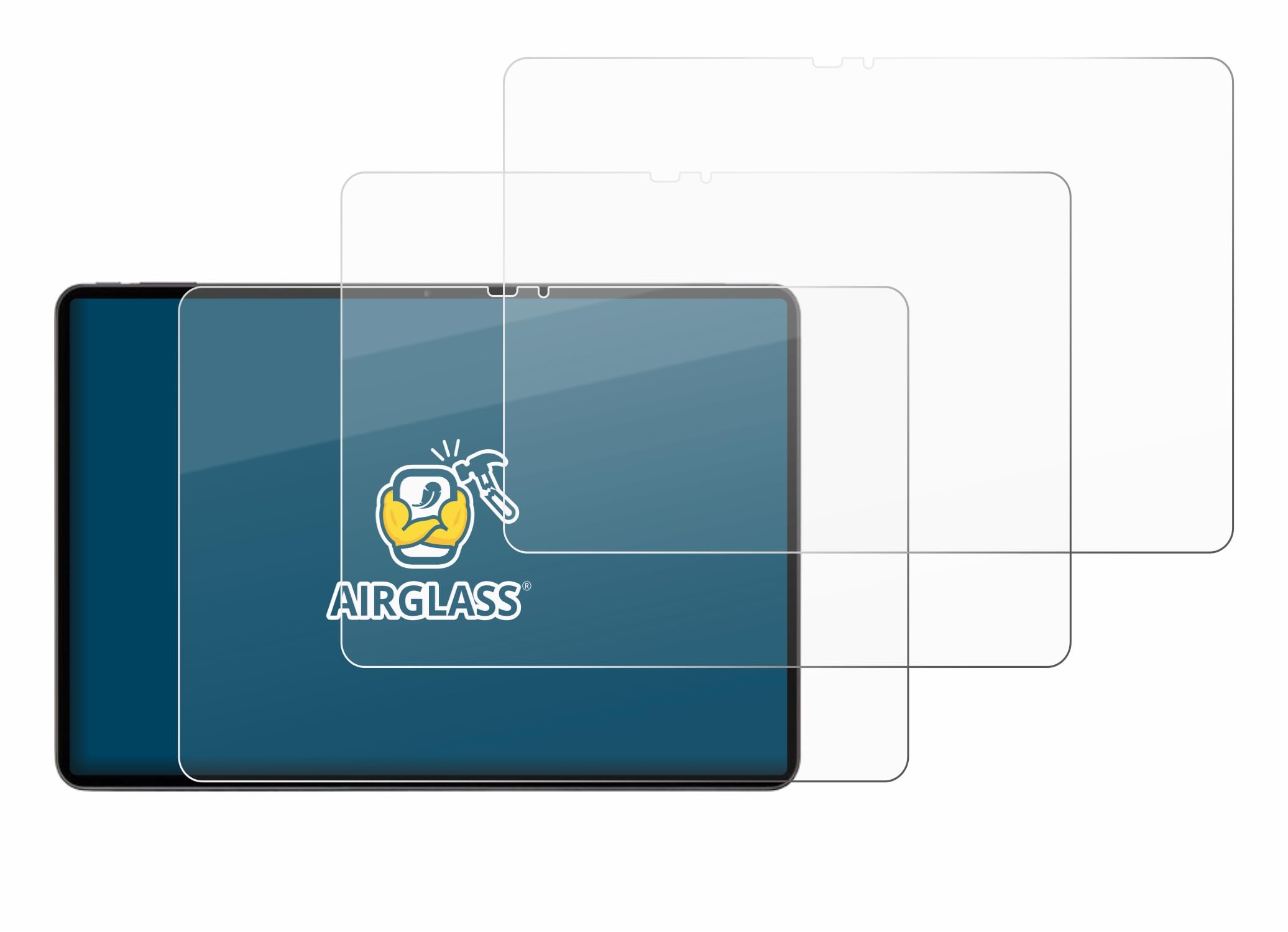 BROTECT 3 Unidades Lámina Cristales para VALE V12X LTE-8128 12.6" | Transparente Protección Pantalla Made in Germany, Dureza 9H Anti-Arañazos Protector Cristal