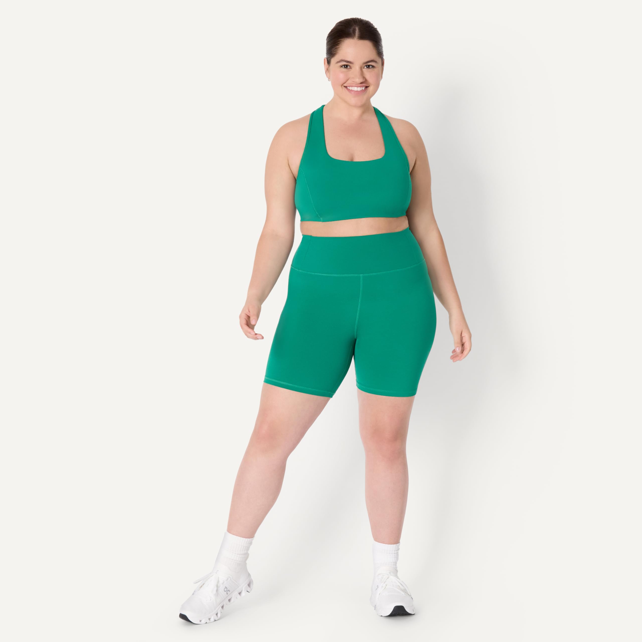 Amazon Essentials Pantalones Cortos Deportivos FormFlex para Ciclismo, Suaves, de Cintura Alta Mujer