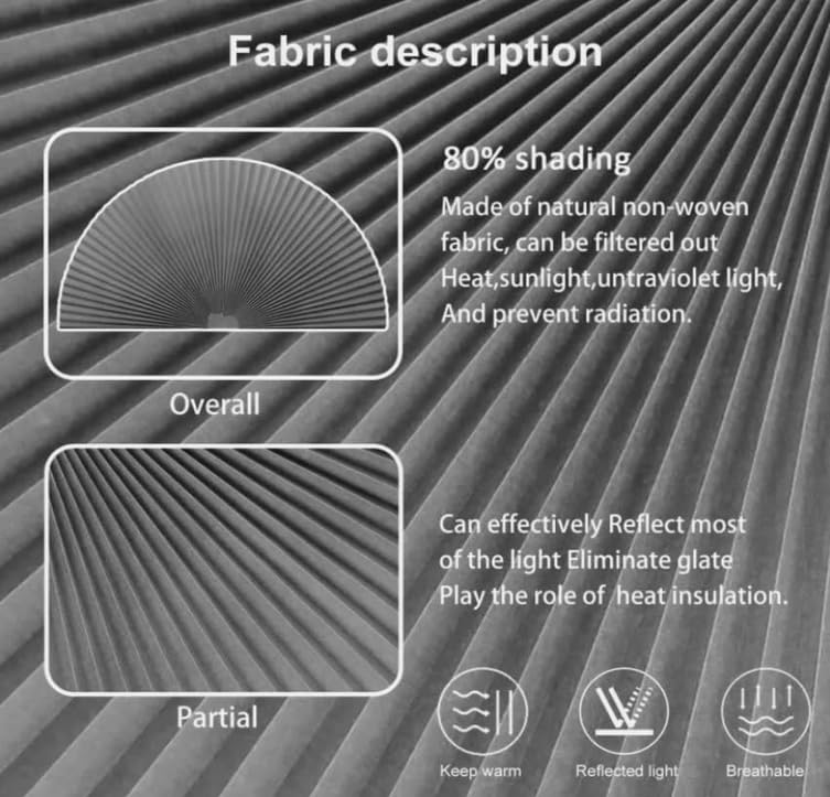 Full Blackout Blinds Arch Window Shade Light Filtering Pleated Shade Half Circle Self Adhesive Fabric Blinds Room Darkening Shades Stick on Easy Install (1, Dark Grey, 12inx24in((30cmx60cm))