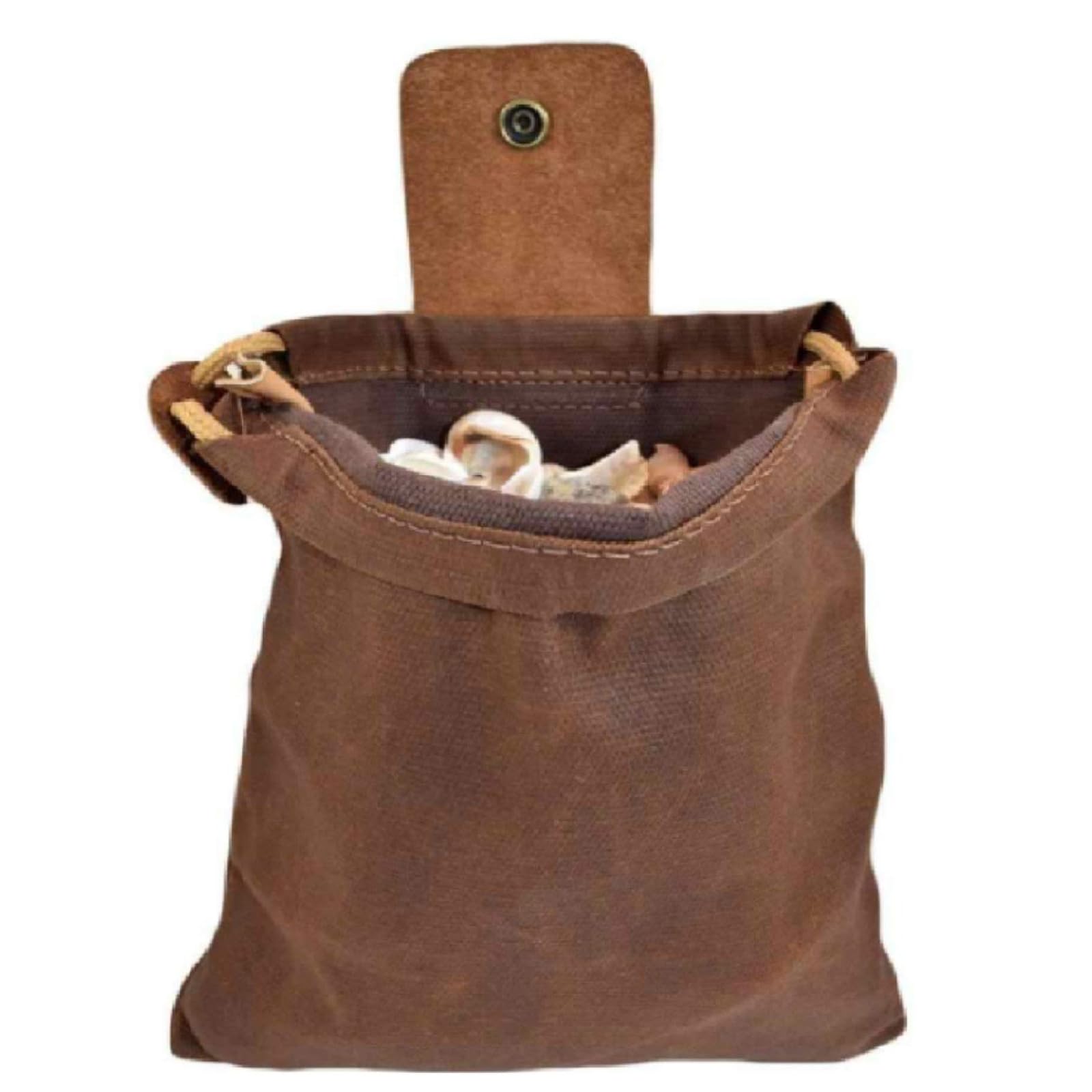 Waxed Canvas Foraging Pouch, Collapsible Foraging Bags with Drawstring