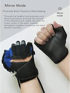 Hand Rehabilitation Robot Gloves, Self-Training Finger Rehabilitation Device Functional Hand Splint, Stroke Recovery Equipment for Hand(Size:L code,Color:right hand)