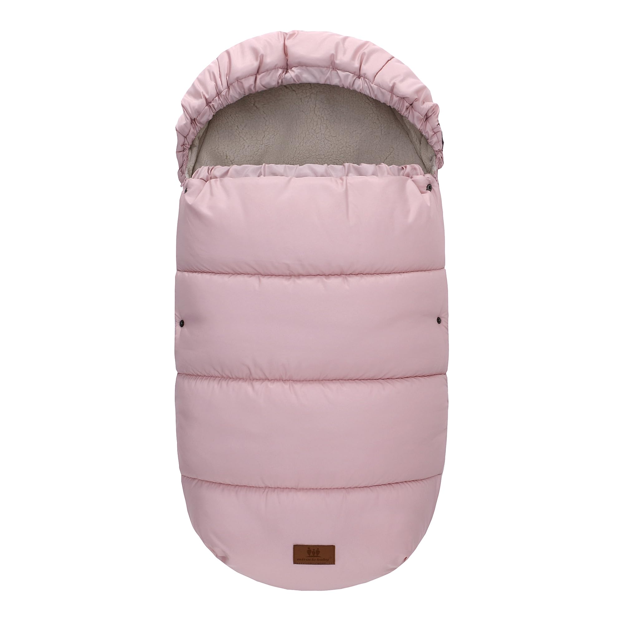 Miracle Baby Sacco Nanna Invernale per Passeggino, Sacco a Pelo Riscaldante con Copertura Impermeabile Antivento Antifreddo Staccabile, Ispessito e Velluto, Staccabile, Rosa