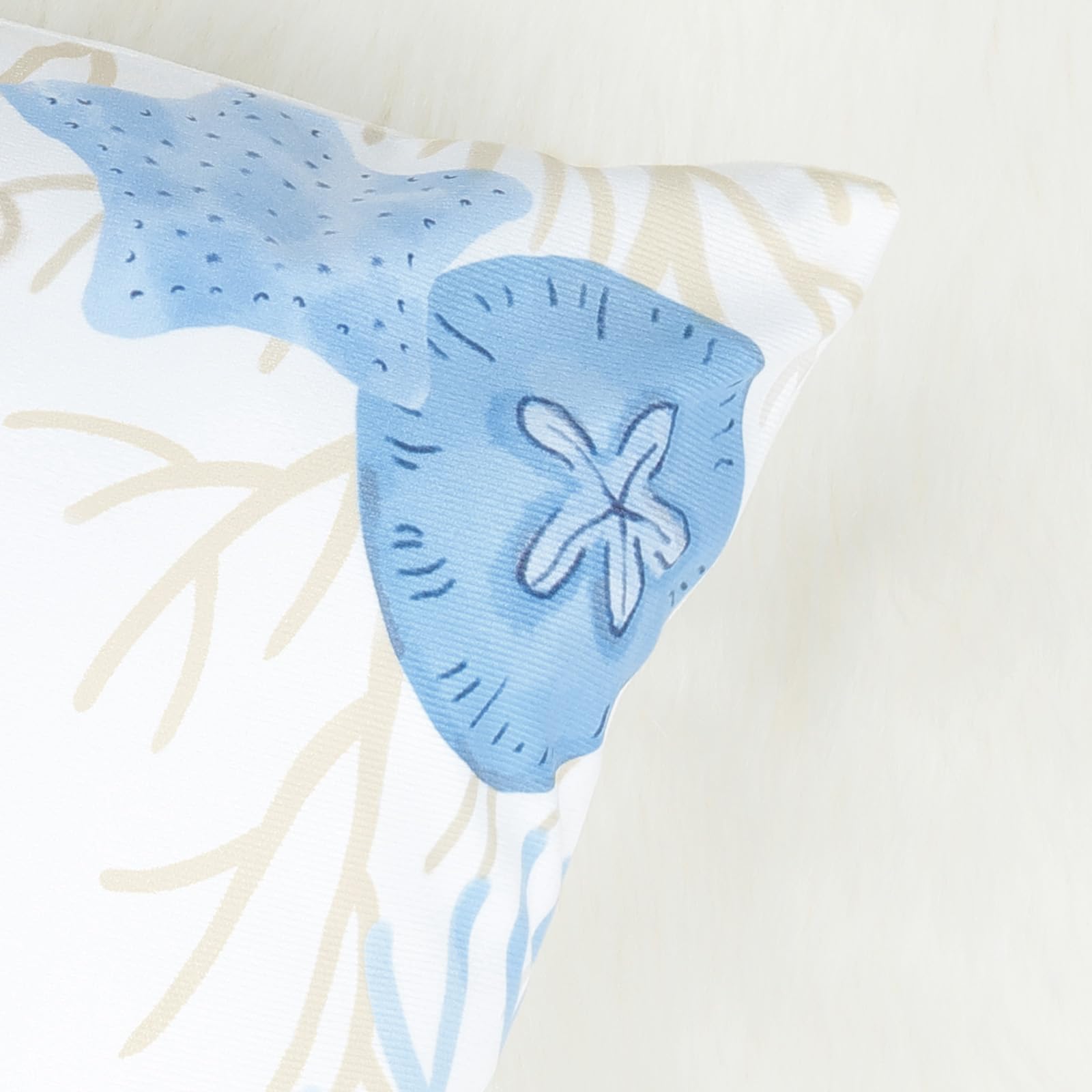 Sommer-Küsten-Kissenbezüge 45x45 Cm – 4er Set Mit Seestern & Muschelmuster Für Sofa