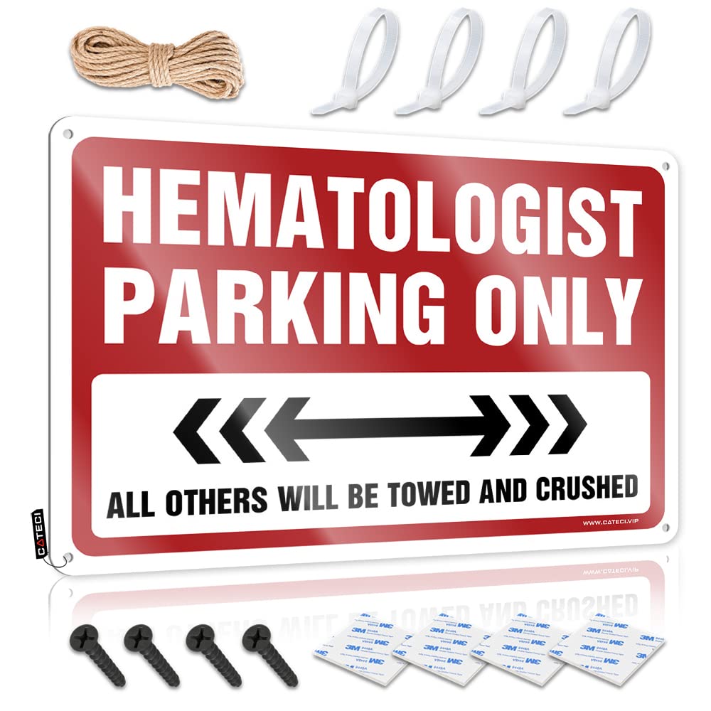 KRAZMURONGD Funny Tin Sign Hematologist Parking Only Tin Sign Sign For Bedroom Door Things For Boys Room