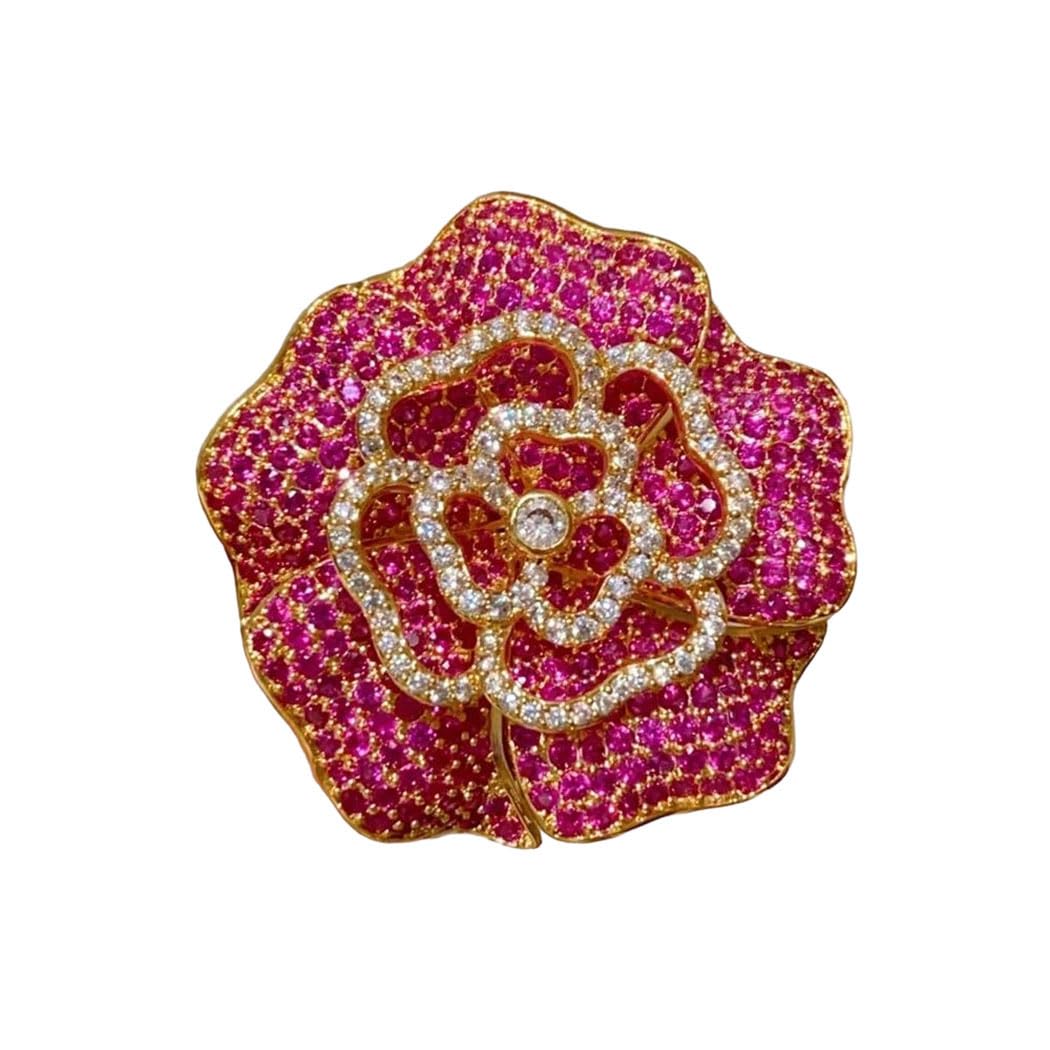 KKXXYQFC Damen Vintage Blumenbrosche, Funkelnde Strass-Blumennadel für Hochzeitsfeier