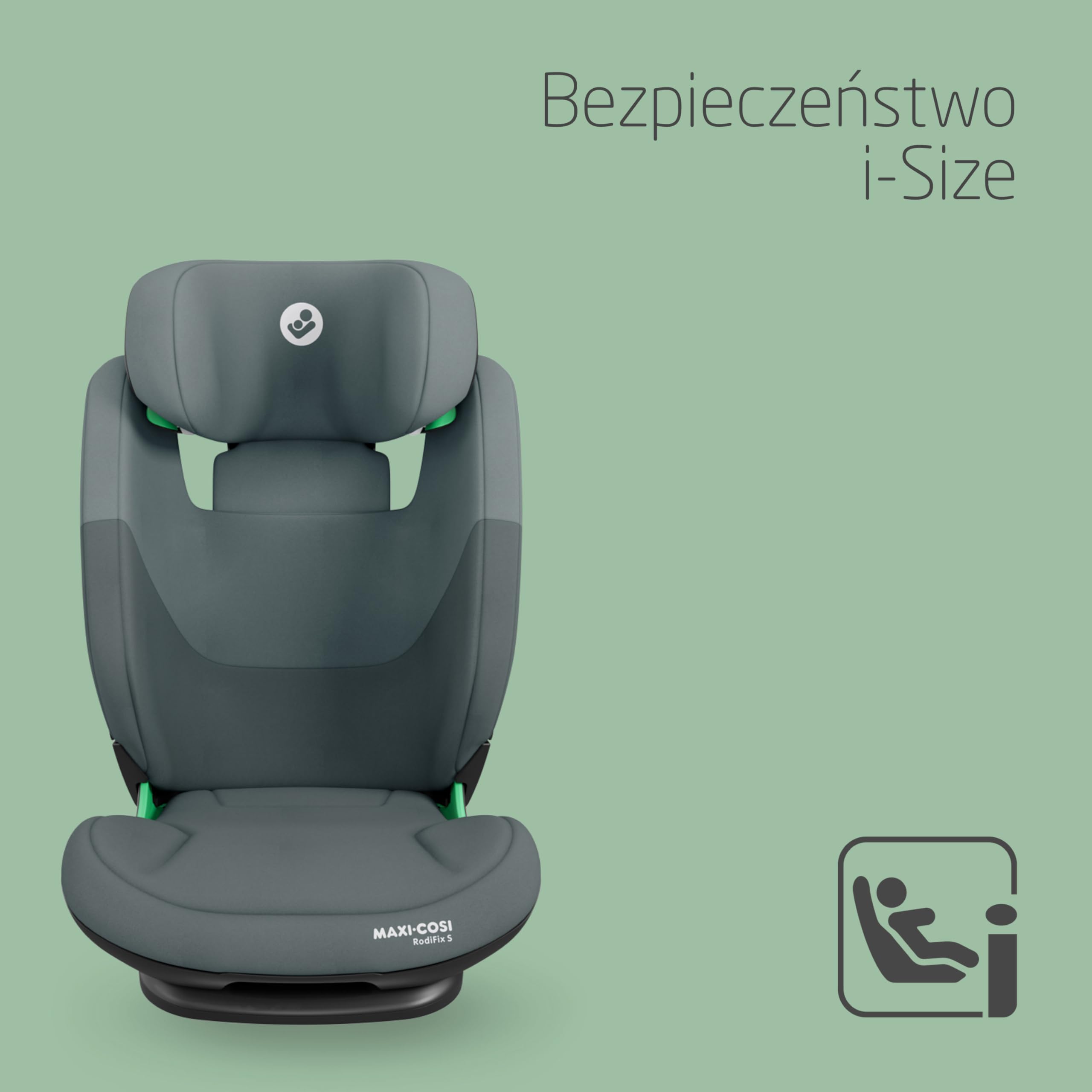 Maxi-Cosi RodiFix S i-Size, Fotelik samochodowy, 100–150 cm, 3,5–12 lat, 3 pozycje odchylenia, Regulacja wysokości/szerokości, Ochrona boczna G-CELL, Poduszki bezpieczeństwa AirProtect, Tonal Graphite