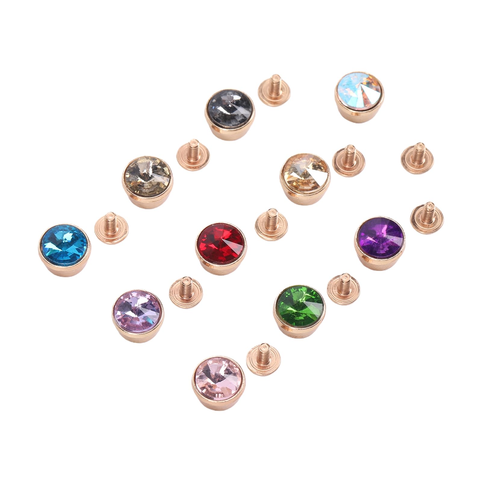 Bonbela Remaches de Cristal de 12 Mm, 100 Juegos de Sujetadores de