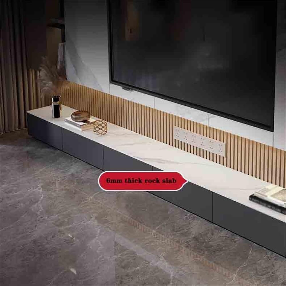 Supporto TV galleggiante montato a parete Supporto TV sospeso a parete con cassetti portaoggetti, centro di intrattenimento moderno e stretto con scrivania in ardesia for soggiorno camera da letto ﻿ M