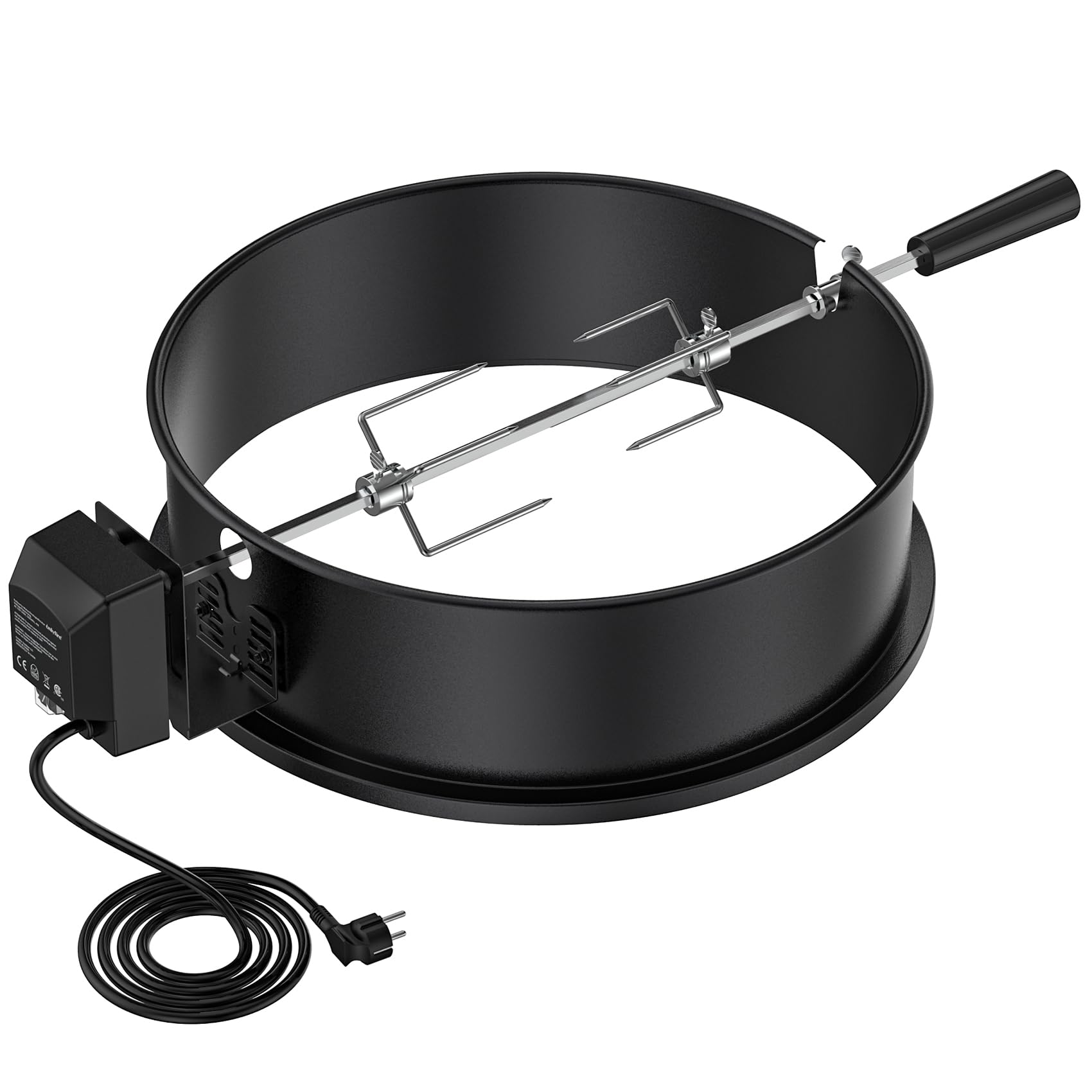 onlyfire Set de asador Ring para Barbacoa para 47 cm carbón Vegetal Barbacoa, Weber 47cm y Muchos Otros Modelos, Asador, Tenedor, Motor de Parrilla (Esmaltado)