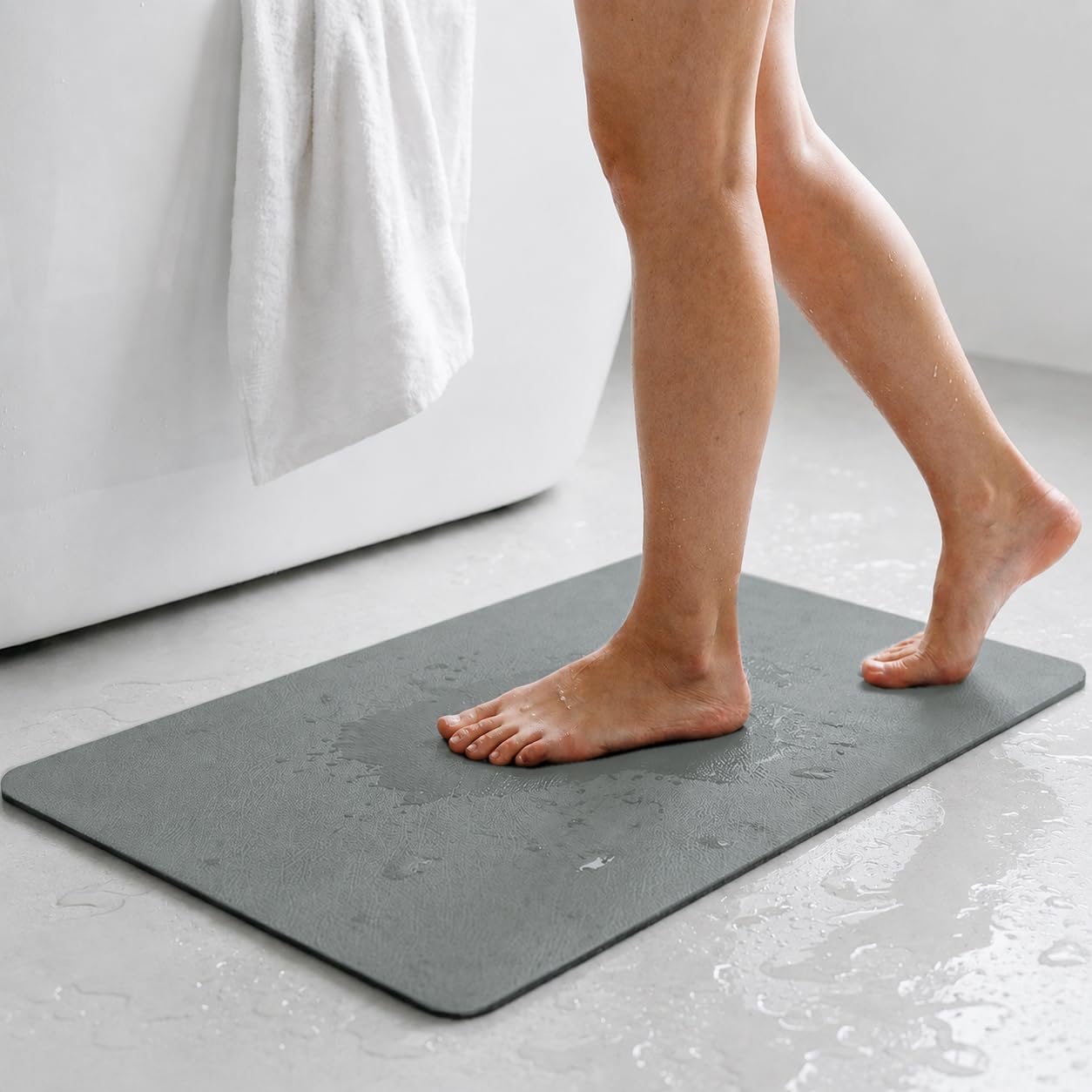 Tapis sortie douche antidérapant et anti-moisissure facile à nettoyer