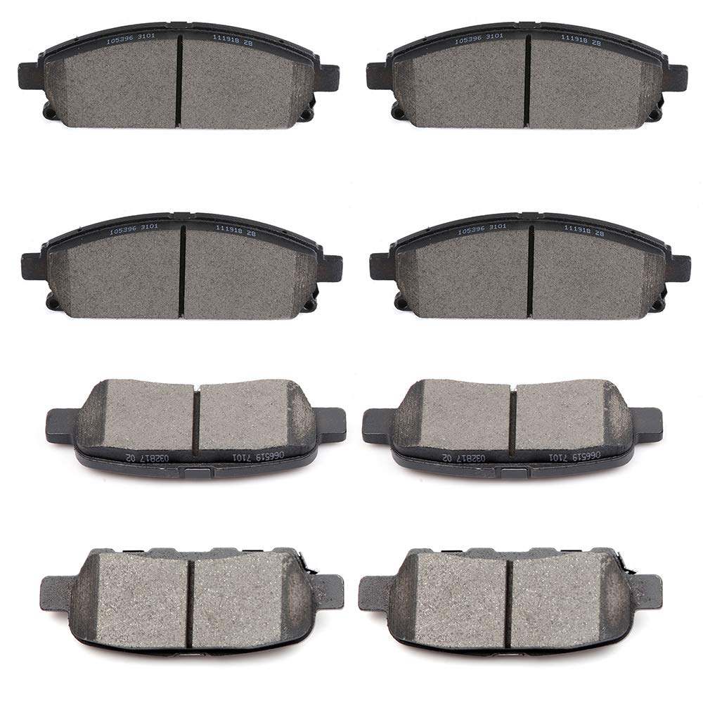 cciyu D855 D905 Ceramic Front Rear Brake Pad Set Fit For INFINITI For G37/Q50/Q60/Q70/QX60/QX70,For Nissan For 370Z/For Juke/For LEAF/For MAXIMA/For Murano/For Pathfinder/For Quest
