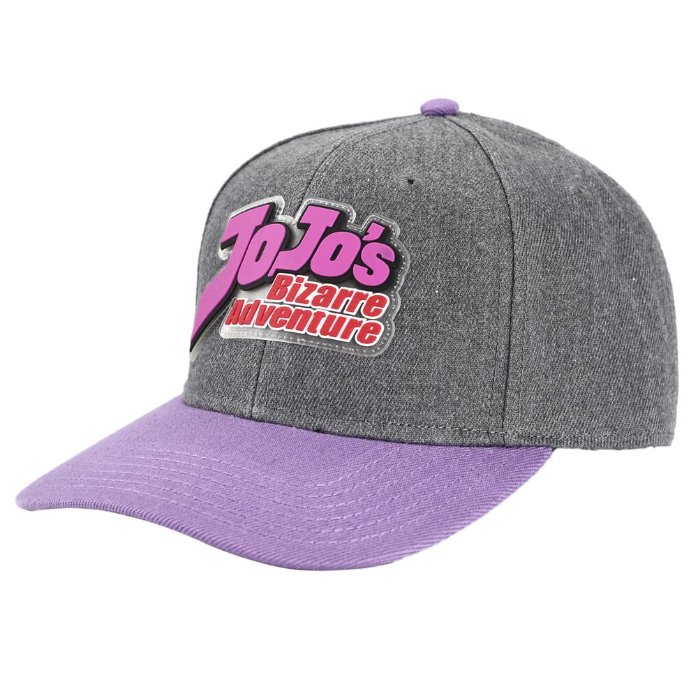 BioworldJoJo's Bizarre Adventures Anime Cartoon Logo Under Bill Art Snapback Hat Grey