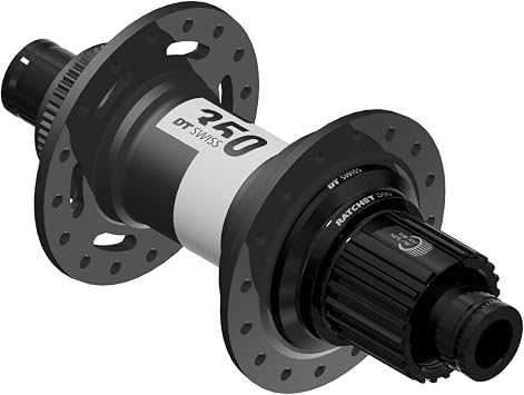 DT Swiss 350 DEG Rear Hub - 12 x 148mm, Center-Lock, Micro Spline, Black, 32H, 72pt