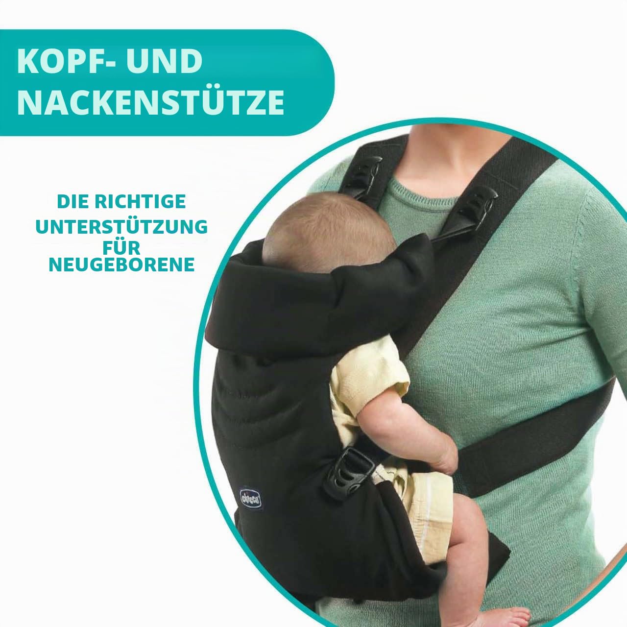 Chicco EasyFit Ergonomische Babytrage von 0 Monaten bis 9 kg, Baby-Rucksack, einfach zu bedienen, zum Tragen des Babys, mit Blick zu den Eltern, Babytrage mit Kopf- und Nackenstütze, Grau (Moon Grey)