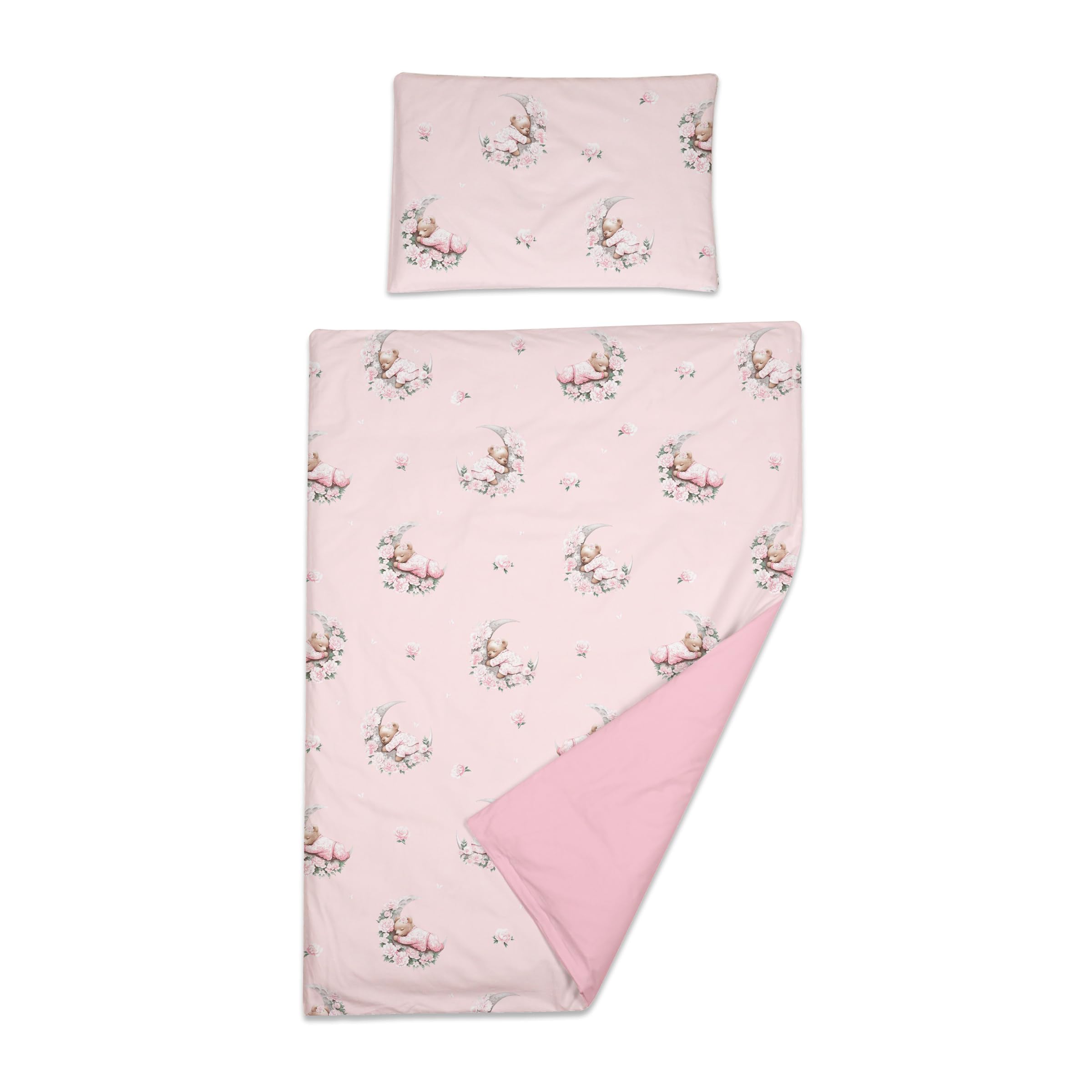 Baby Comfort 52 2 Piece Duvet Cover & Pillowcase Bedding Set 150X120 Cm For Toddler Junior Cot Bed 12M+ (Blooming Moon)