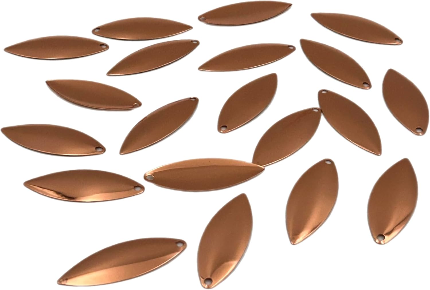Willow Copper Smooth Spinner Blade for Lure Making Supplies DIY Lure Part for Spinnerbait Inline Spinner Blade Made in USA 10 Pack or 20 Pack 100% Copper Willow Blade