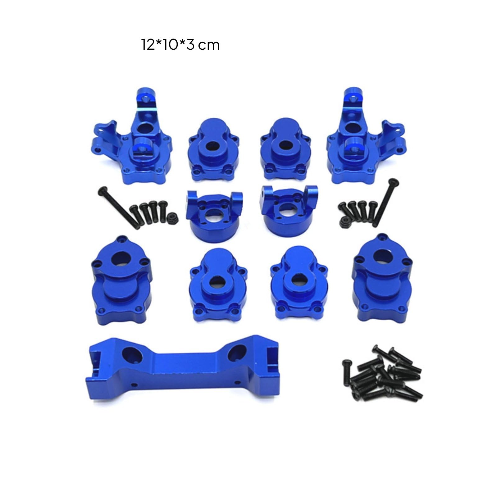 Ricambi Auto RC Set Tazza Sterzo Kit Snodo Anteriore Posteriore Supporto Tirante in Metallo Leggero per YK4102 YK4103 YK6101 Adatto per Riparazione, Blu