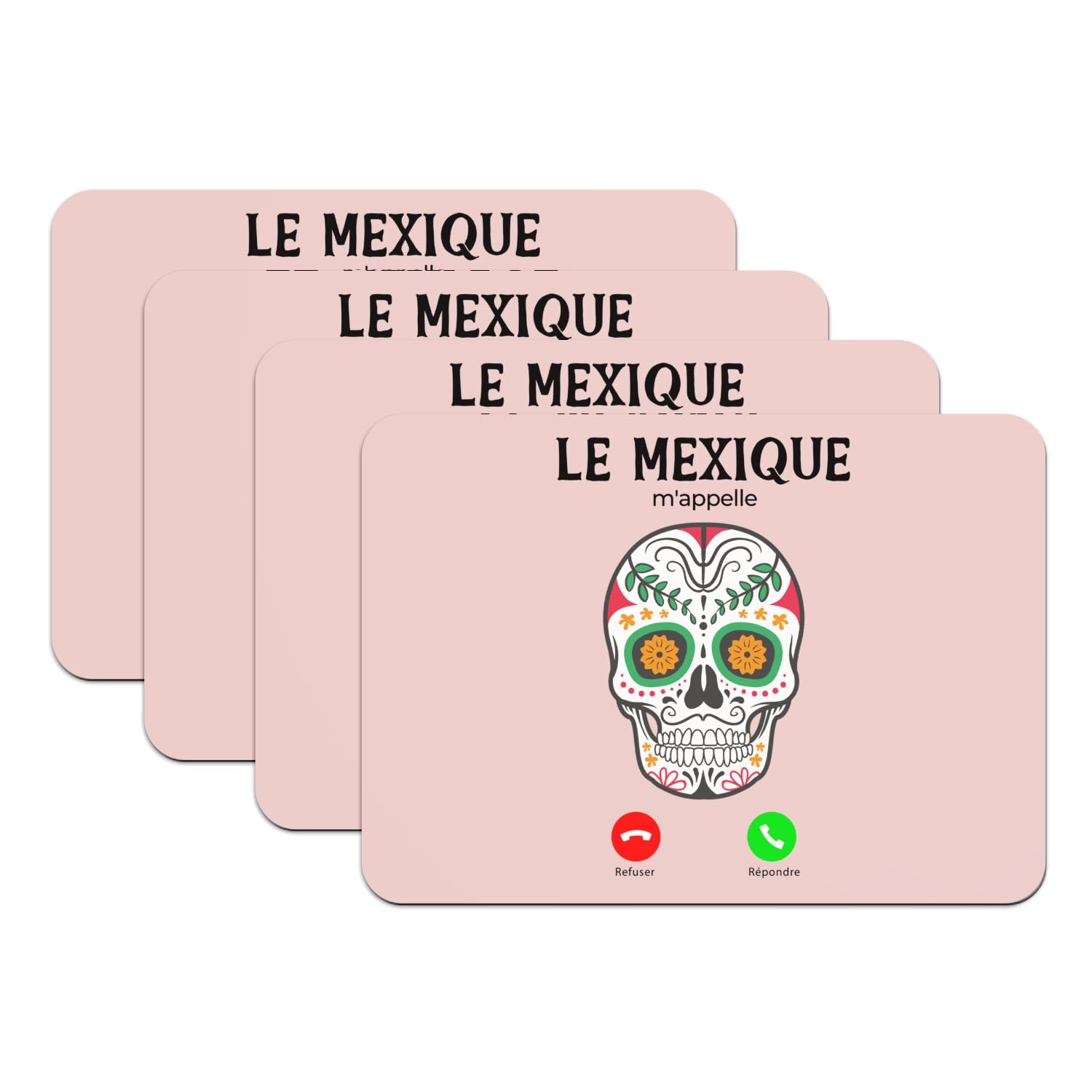 Sets de table rose Mexique Calavera grand format pour protéger vos meubles des taches