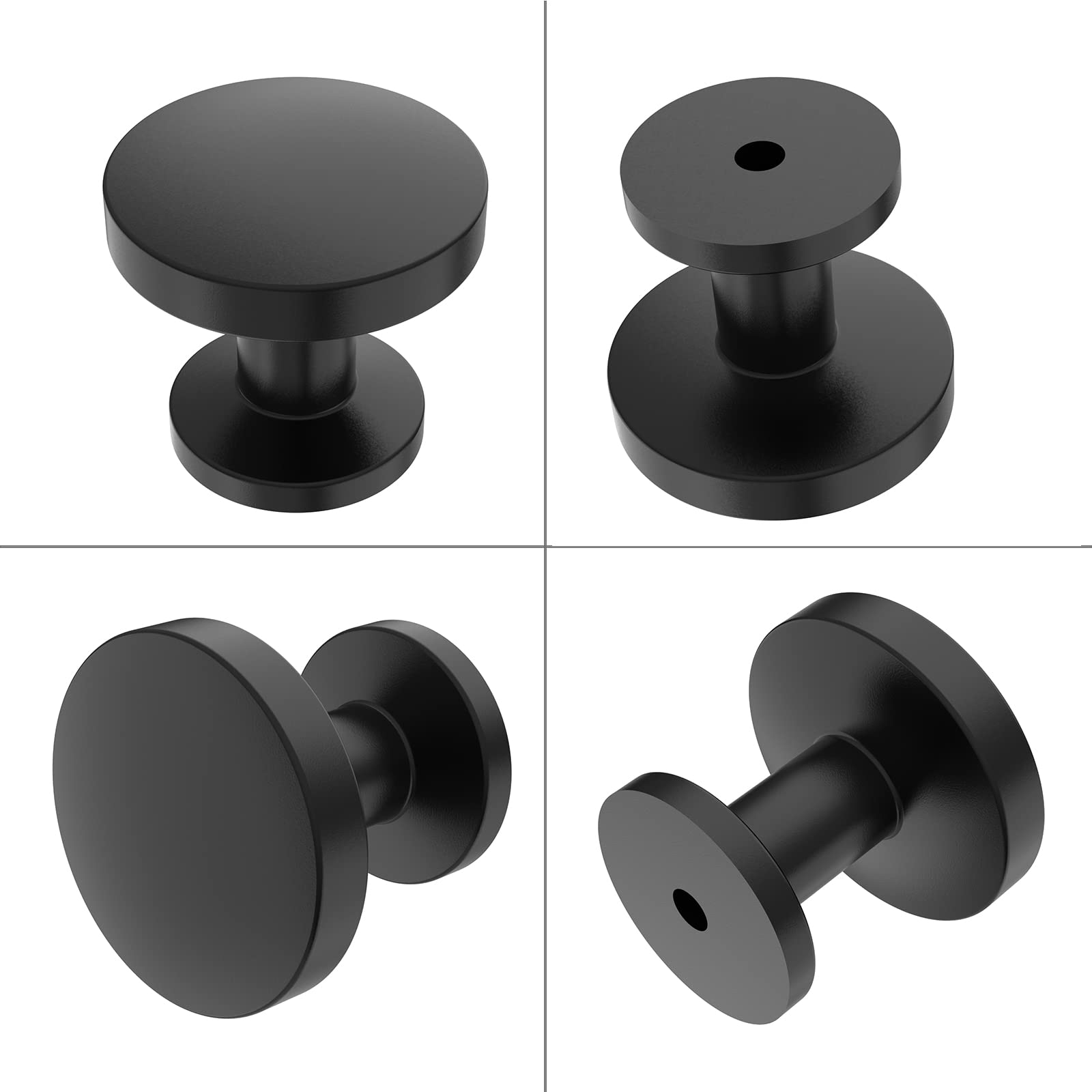 Matte Black Cabinet Knobs - 10 Pack -5