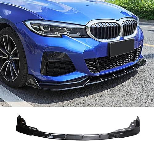 NINTE Borde delantero para BMW G20 G28 3 Series M Sport 2019-2023, pintado negro brillante, 3 piezas