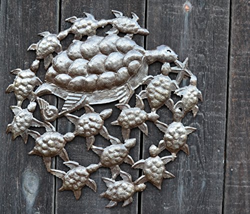 It's Cactus - Metal Art Haiti Sea Life Wall Hanging Home Decor, Decoration Great For Bathroom Kitchen Or Patio, Nautical, Fish, Turtles, Ocean, Beach Themed, 24 In. X 24 In. (Sea Turtles) #TOP1