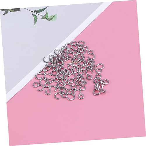 Miniatura 4 de 100 ganchos de acero inoxidable en forma de S, conectores de metal versátiles para manualidades, joyería colgante, llaveros y organización del hogar