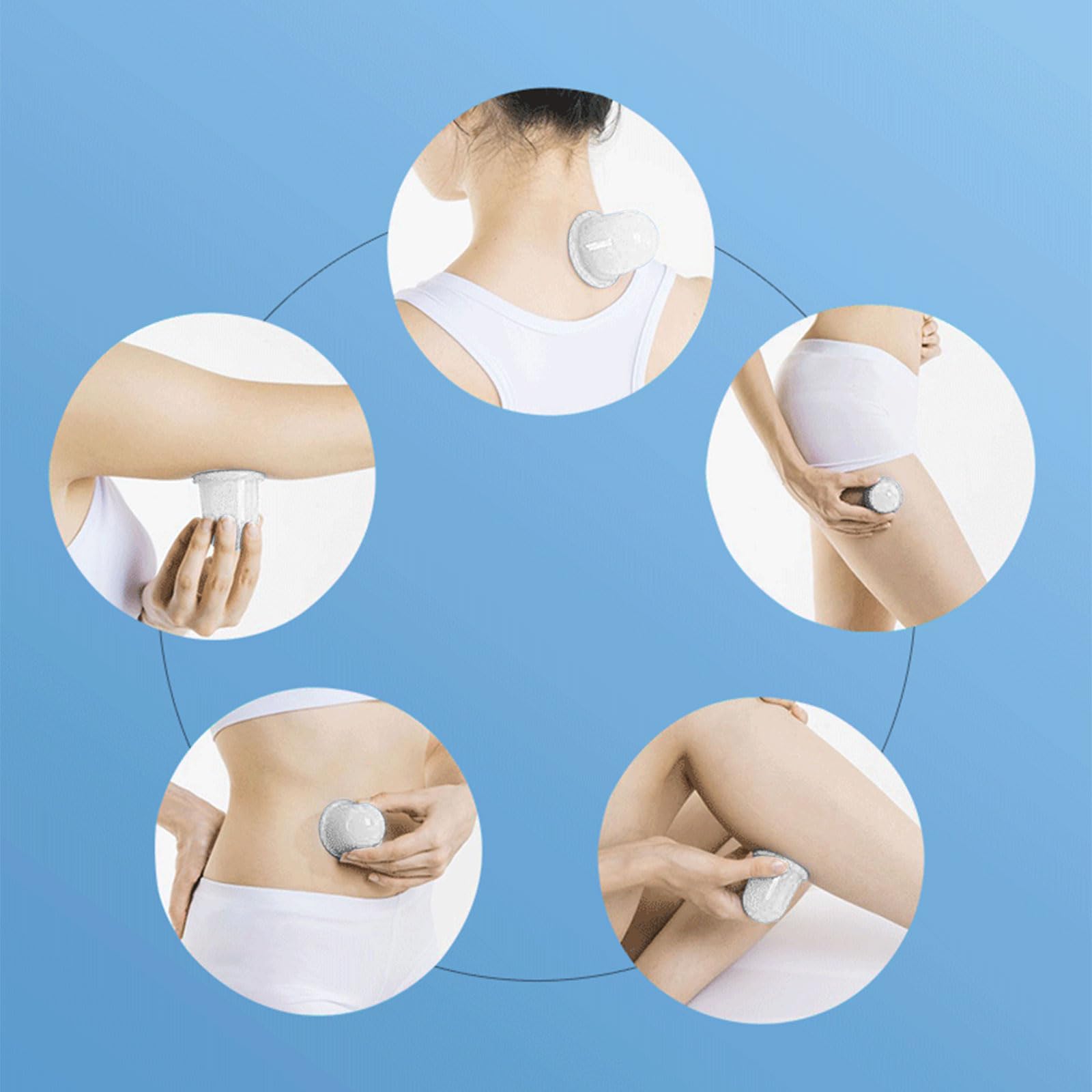 Lot De 8 Ventouses En Silicone Anti-Cellulite + Brosse Exfoliante - Massage Visage Et Corps
