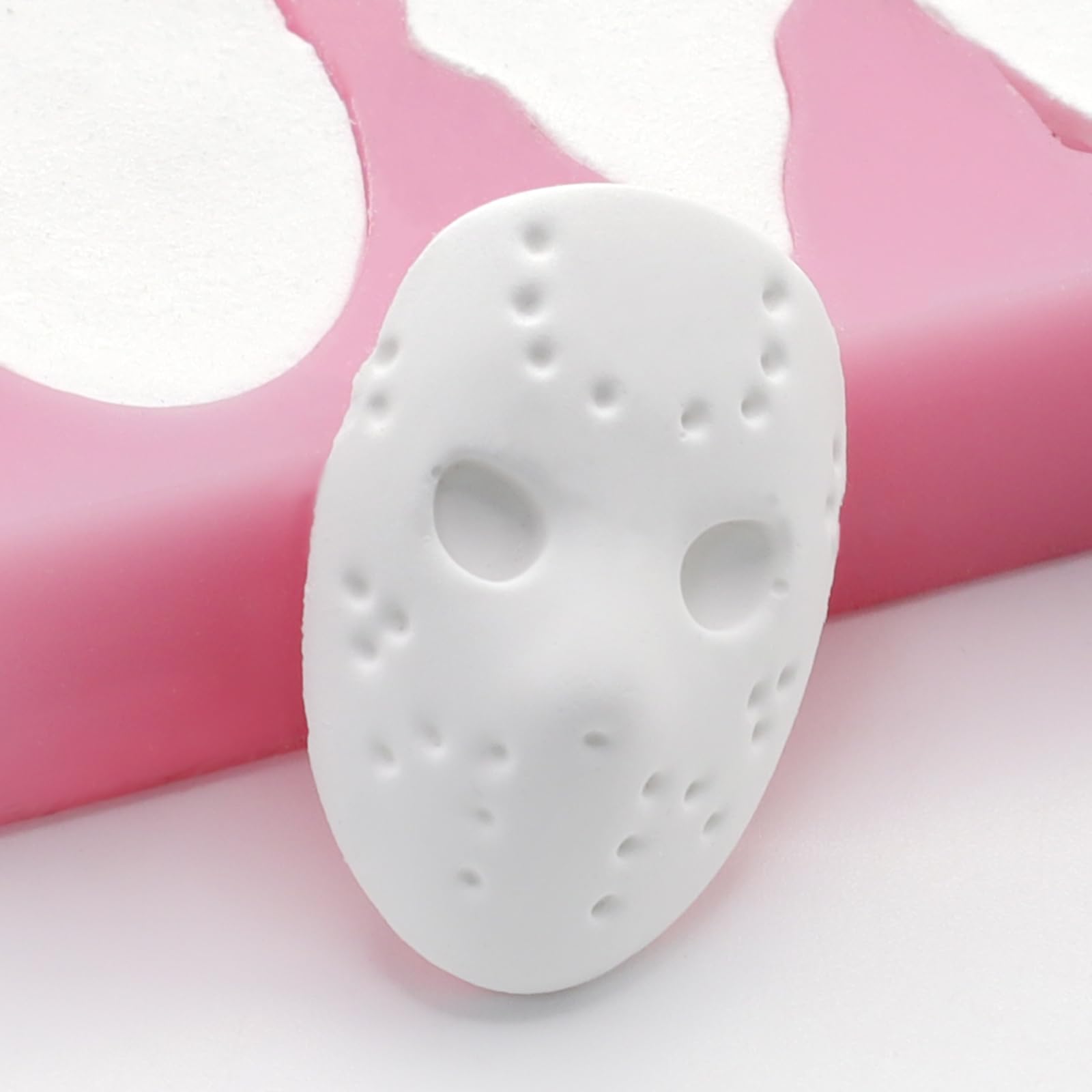 Halloween Skull Chocolate Mold - Pink Silicone -3