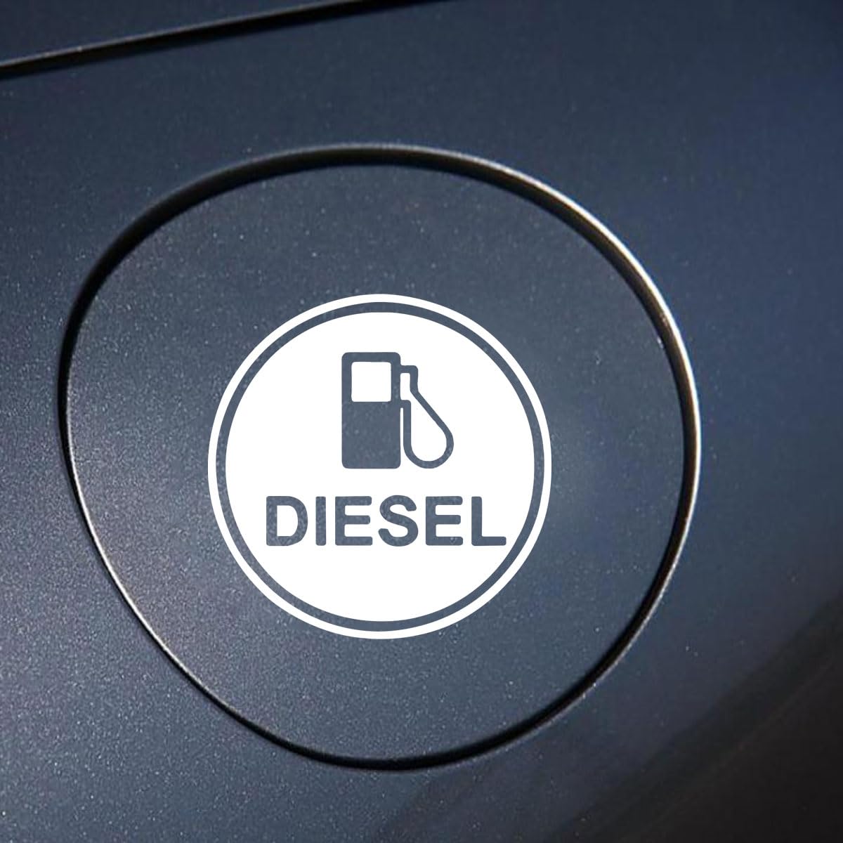 Funny Diesel Car Sticker Decal, Fuel Safety Identification Automotive Window Sticker Labels, Vinyl Self-Adhesive Vehicle Fuel Tank Cap Cover Decal for Car, Truck(White)