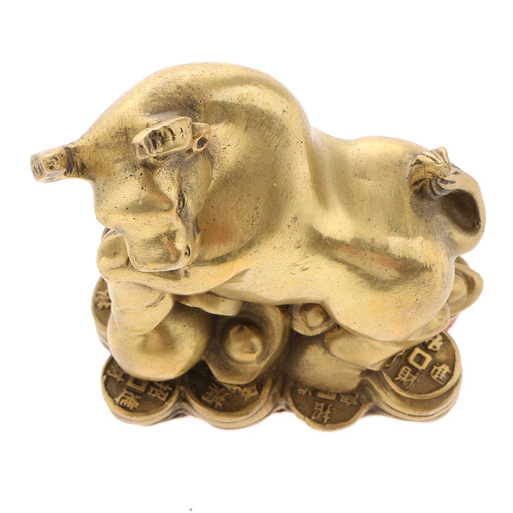 Chinesische Feng Shui Tierfigur Aus Reinem Messing – Sammlerstück, Glücksbringer für Geld Und Reichtum, Ochse