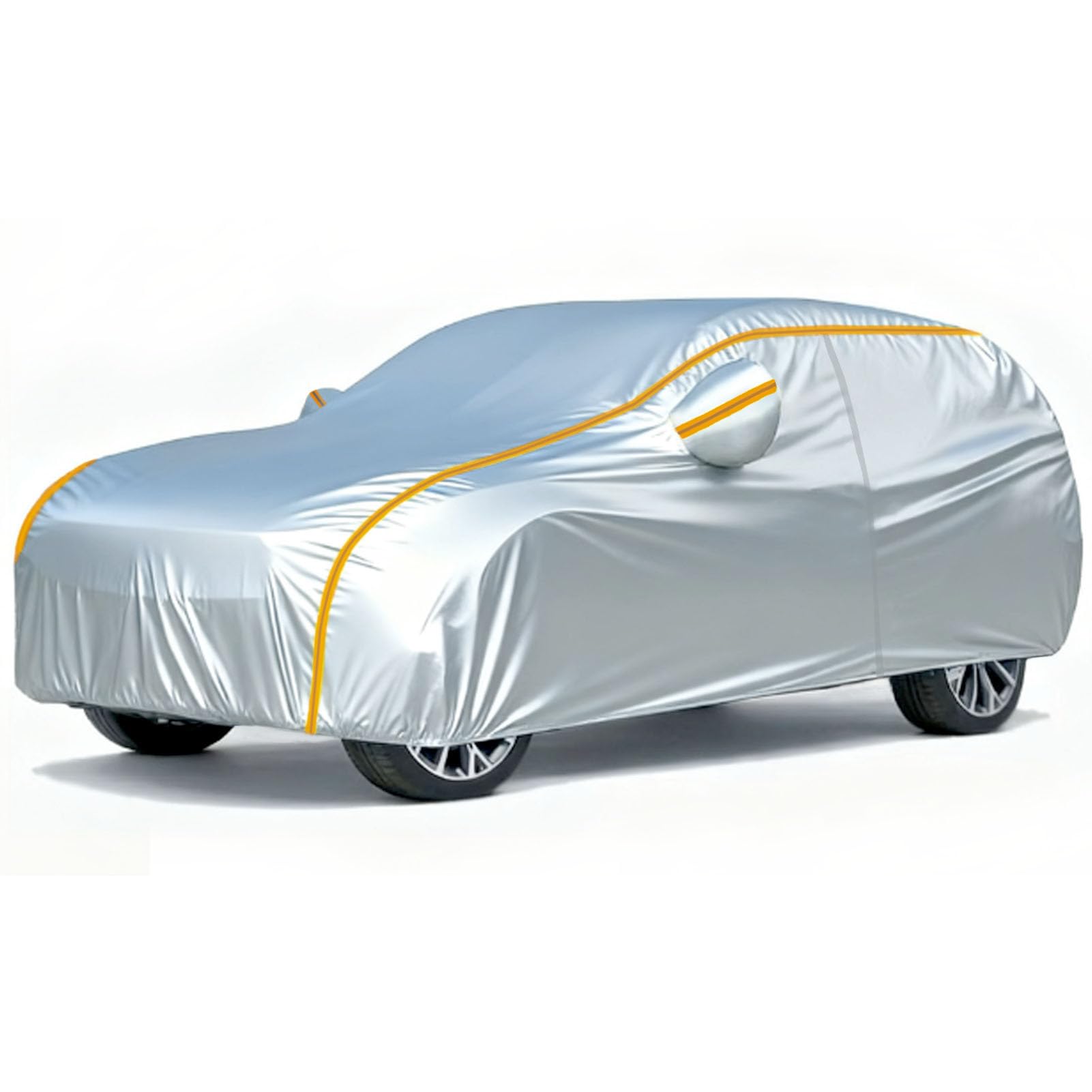 Car Cover for GMC Hummer EV 3X 2025 (5250×2379×1976mm) Full Exterior Covers Breathable Waterproof Dustproof Sun Protection Snowproof with Reflective Strip and Zipper Door