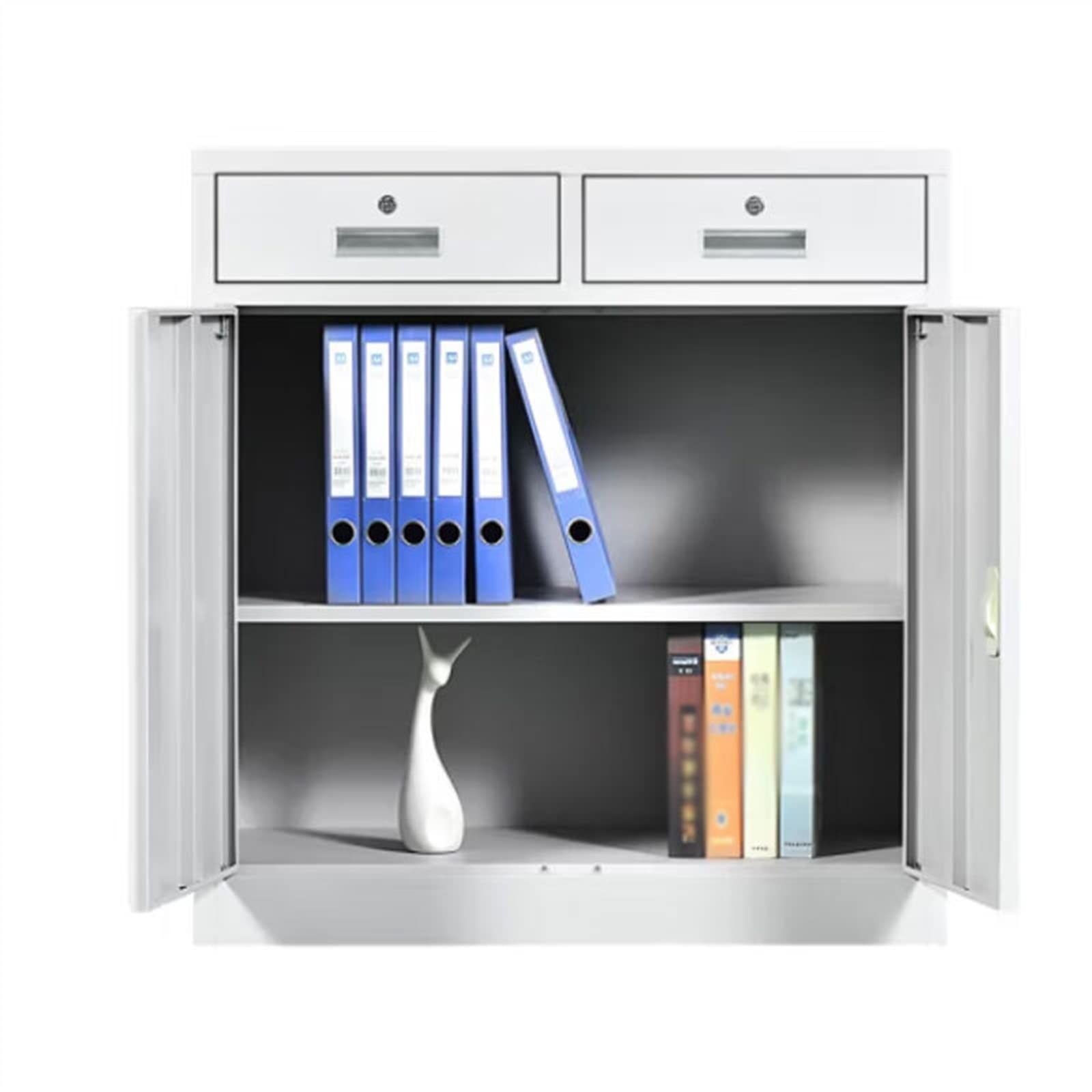Archivador de metal con cerradura, solución de almacenamiento de acero de 2 cajones para oficina y hogar, pequeño archivo seguro para documentos y suministros